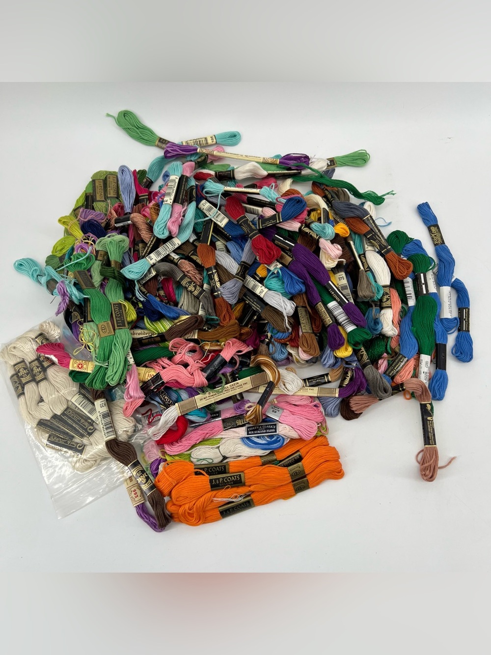 Bulk DMC Embroidery Thread Lot of 100 Assorted Colors Craft Thread J&P Coats